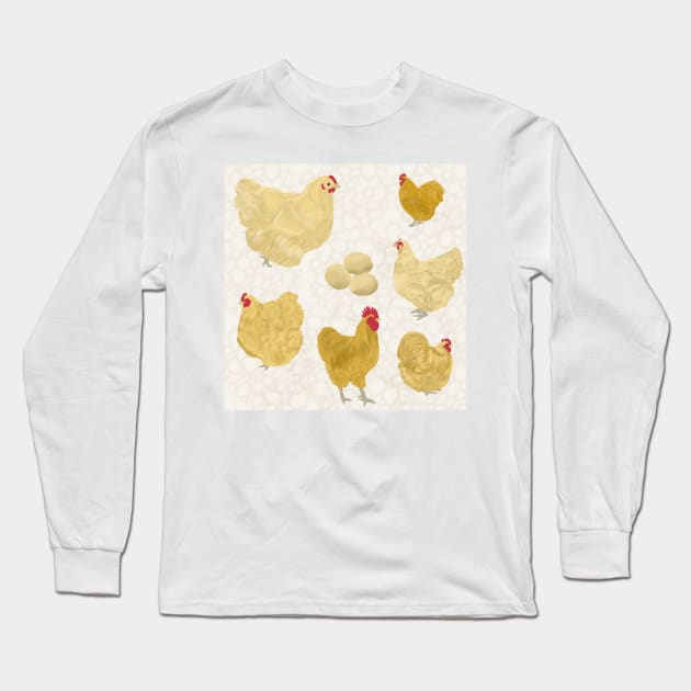 Buff Orpington Chicken White Long Sleeve T-Shirt by TrapperWeasel